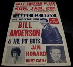 A poster advertising the Bill Anderson Show on January 28, 1977, in Des Moines, Iowa